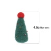 羊毛 DIY クラフト 深緑色 クリスマスツリー 4.5cm x 2.1cm、 2 個 の画像