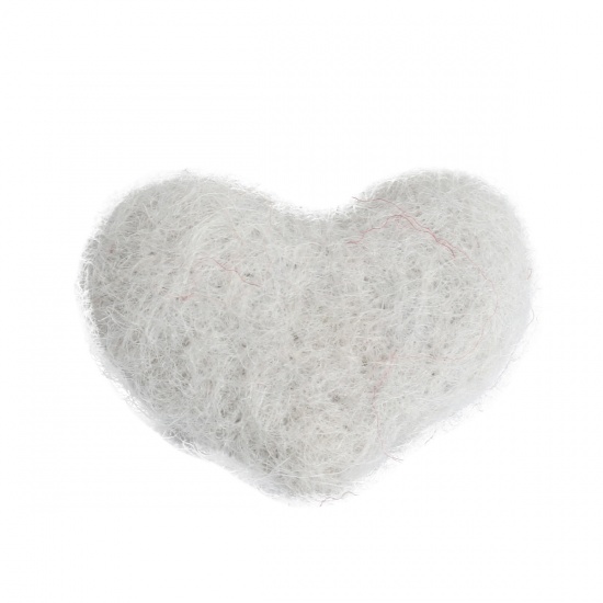 Picture of Wool For DIY & Craft Gray Heart 3.5cm x 2.7cm, 2 PCs