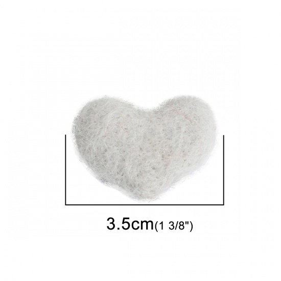 Picture of Wool For DIY & Craft Gray Heart 3.5cm x 2.7cm, 2 PCs