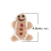 Picture of Wool Christmas For DIY & Craft Khaki Christmas Ginger Bread Man 4.9cm x 4cm, 2 PCs