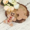 Picture of Wool Christmas For DIY & Craft Khaki Christmas Ginger Bread Man 4.9cm x 4cm, 2 PCs