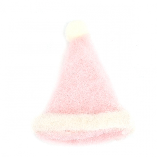 Immagine di Lana Fai Da Te Rosa Cappelli di Natale 5.5cm x 4.4cm, 5 Pz