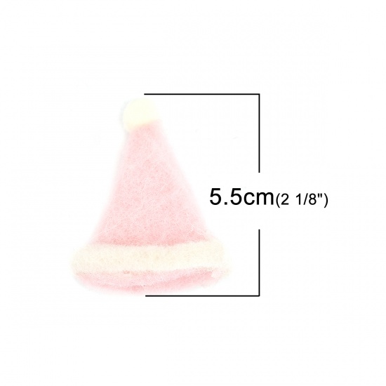 Picture of Wool For DIY & Craft Pink Christmas Hats 5.5cm x 4.4cm, 5 PCs