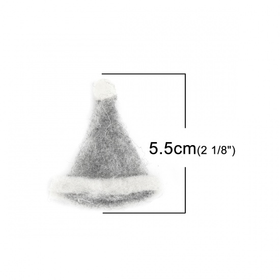 Immagine di Lana Fai Da Te Grigio Cappelli di Natale 5.5cm x 4.4cm, 5 Pz