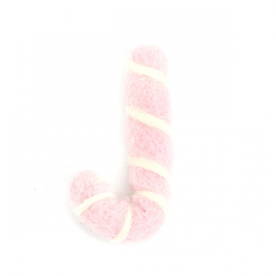 Immagine di Lana Fai Da Te Rosa Gruccia di Zucchero di Natale 5.2cm x 2.7cm, 2 Pz