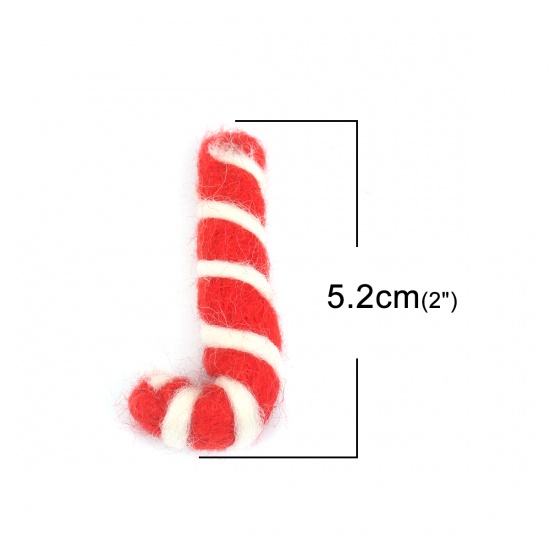 Immagine di Lana Fai Da Te Rosso Gruccia di Zucchero di Natale 5.2cm x 2.7cm, 2 Pz