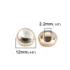 Picture of ABS Sewing Shank Buttons Round Light Golden French Gray Faceted 12mm Dia, 50 PCs