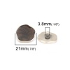 ABS 裏穴ボタン 不規則 ゴールド色 ダークコーヒー エナメル 21mm x 20mm、 10 個 の画像
