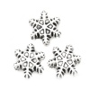 Immagine di Lega di Zinco Perline Natale Fiocco di Neve Argento Antico Circa 14mm x 13mm, Foro:Circa 4.4mm, 20 Pz