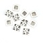 Picture of Zinc Based Alloy Slide Beads Square Filigree Antique Silver About 13mm x 13mm, Hole:Approx 10.4mm x 2.1mm 40 PCs