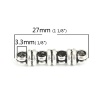 Image de Perles en Alliage de Zinc 4 Trous Noeud de Corde Argent Vieilli 27mm x 6.1mm, Trou: env. 3.3mm, 30 Pcs