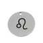 Picture of Stainless Steel Charms Round Disc Silver Tone Leo Sign Of Zodiac Constellations 20mm Dia., 5 PCs