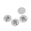 Picture of Stainless Steel Charms Round Silver Tone Scorpio Sign Of Zodiac Constellations 20mm Dia., 5 PCs