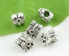Picture of Zinc Metal Alloy European Large Hole Charm Beads Butterfly Antique Silver About 12mm x 10mm, Hole: Approx 4.5mm, 20 PCs