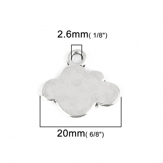 Picture of Zinc Based Alloy Weather Collection Charms Cloud Antique Silver 20mm x 18mm, 30 PCs
