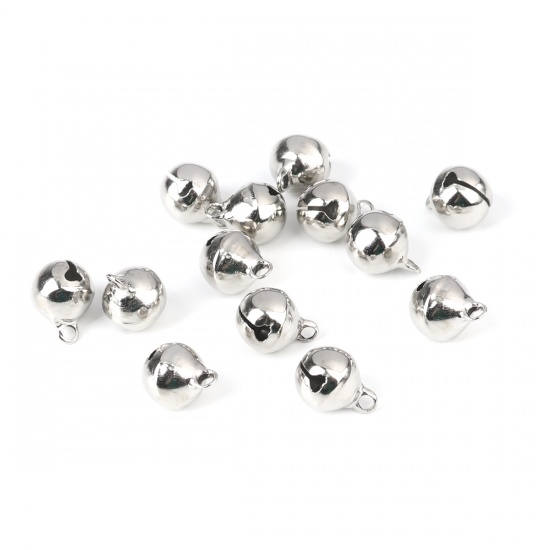 Picture of Brass Charms Silver Tone Bell 13mm x 10mm, 100 PCs                                                                                                                                                                                                            