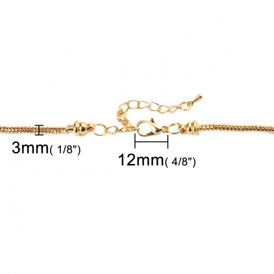 Изображение Медь Ожерелья Застежка когтя омара Браслеты цепь змейка Позолоченный 44см длина, 1 ШТ