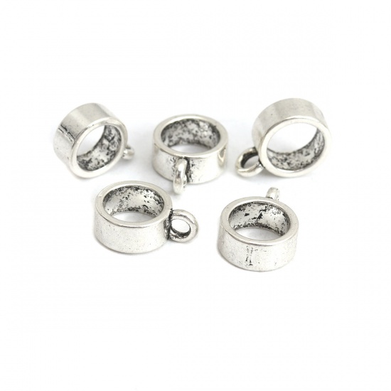 Picture of Zinc Based Alloy Bail Beads Cylinder Antique Silver 16mm x 5mm, 20 PCs