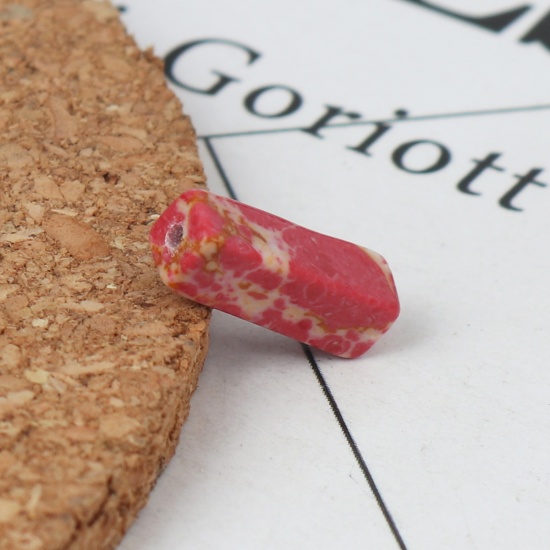 Picture of Stone ( Natural ) Beads Watermelon Red Rectangle Crack About 13mm x 4mm, Hole: Approx 1.1mm, 10 PCs