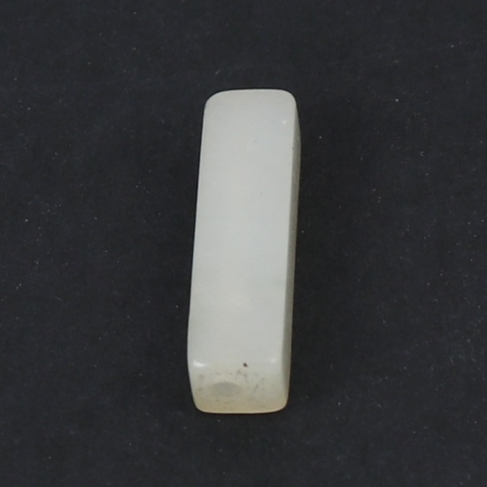 (グレードA) 瑪瑙 （ 天然 ） ビーズ 長方形 白 約 13mm x 4mm 、 穴: 約 1.1mm、 10 個 の画像