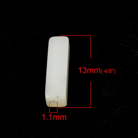 Picture of (Grade A) Agate ( Natural ) Beads Rectangle White About 13mm x 4mm, Hole: Approx 1.1mm, 10 PCs