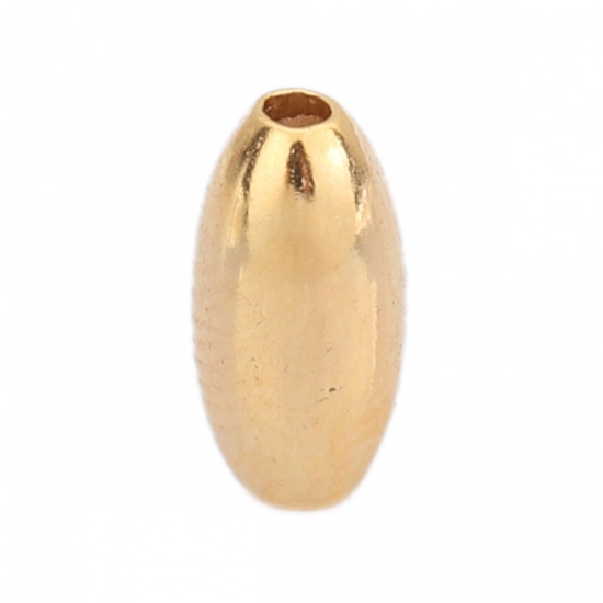 Picture of Brass Beads Oval 18K Real Gold Plated About 8mm x 4mm, Hole: Approx 1mm, 200 PCs                                                                                                                                                                              