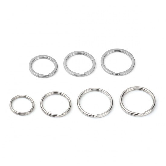 Picture of Stainless Steel Open Jump Rings Findings Round Black 10mm Dia., 500 PCs