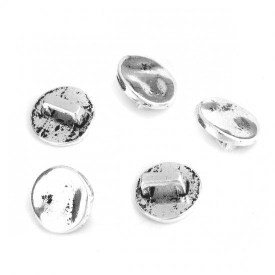 Picture of Zinc Based Alloy Slide Beads Round Antique Silver About 11mm Dia, Hole:Approx 4.2mm 90 PCs