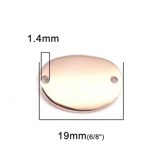 Picture of Brass Connectors Oval Rose Gold Curve 19mm x 14mm, 5 PCs                                                                                                                                                                                                      