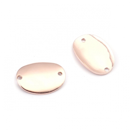 Picture of Brass Connectors Oval Rose Gold Curve 19mm x 14mm, 5 PCs                                                                                                                                                                                                      