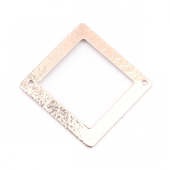 Picture of Brass Connectors Square Rose Gold Hollow 22mm x 22mm, 5 PCs                                                                                                                                                                                                   