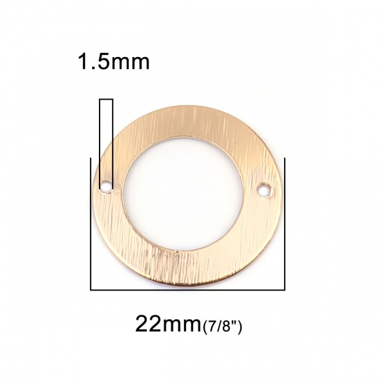 真鍮 コネクター 環状 金メッキ 透かし 22mm 直径、 5 個 の画像