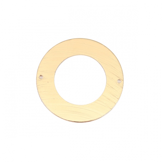 Picture of Brass Connectors Circle Ring Gold Plated Embossing Hollow 3.5cm Dia., 5 PCs                                                                                                                                                                                   