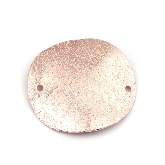 真鍮 コネクター 円形 ローズゴールド スターダスト 25mm 直径、 5 個                                                                                                                                                                                                                        の画像