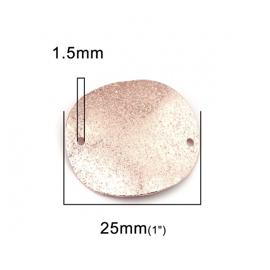 Picture of Brass Connectors Round Rose Gold Sparkledust 25mm Dia., 5 PCs