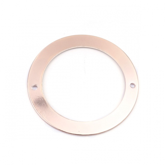 Immagine di Ottone Connettore Anello Oro Rosa Filigrana 4cm Dia., 5 Pz