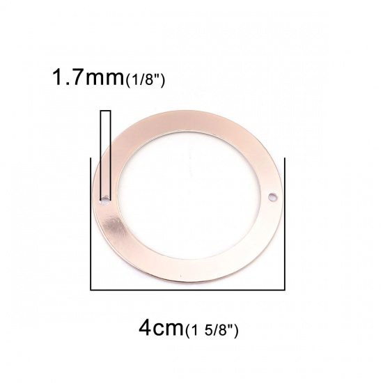 Immagine di Ottone Connettore Anello Oro Rosa Filigrana 4cm Dia., 5 Pz