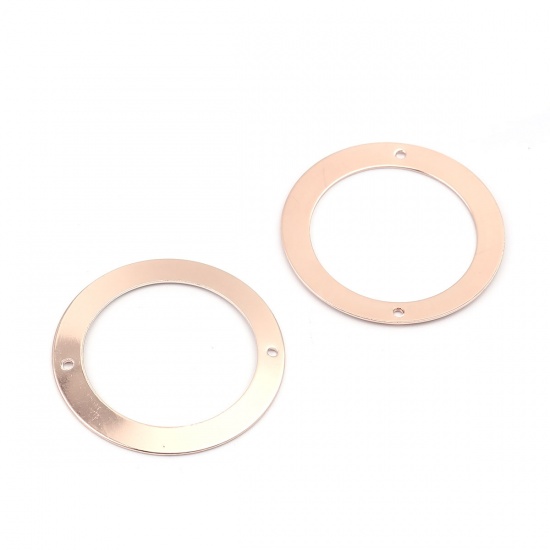 Immagine di Ottone Connettore Anello Oro Rosa Filigrana 4cm Dia., 5 Pz