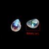 Image de Perles en Verre Goutte d'Eau Transparent Couleur AB 9mm x 6mm, Trou: 0.7mm, 25 Pcs