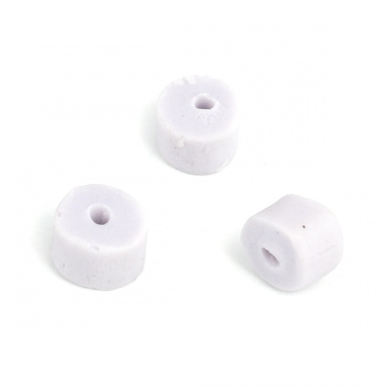 Picture of Ceramic Beads Flat Round Purple About 6mm x 4mm, Hole: Approx 1.4mm, 20 PCs