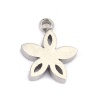 Picture of 304 Stainless Steel Charms Silver Tone Flower 9mm x 7mm, 5 PCs