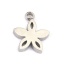 Imagen de 304 Acero Inoxidable Colgantes Charms Tono de Plata Flor 9mm x 7mm, 5 Unidades