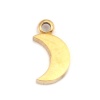 Picture of 304 Stainless Steel Galaxy Charms Half Moon Gold Plated 8mm x 4mm, 5 PCs