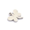 Picture of 304 Stainless Steel Insect Charms Butterfly Animal Silver Tone 9mm x 9mm, 5 PCs