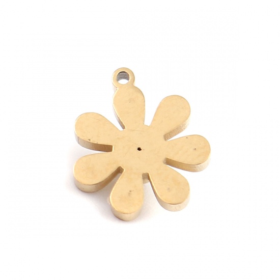 Picture of 304 Stainless Steel Charms Gold Plated Flower 11mm x 10mm, 5 PCs