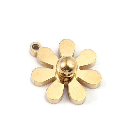 Picture of 304 Stainless Steel Charms Gold Plated Flower 11mm x 10mm, 5 PCs