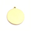 Picture of 304 Stainless Steel Charms Round Disc Gold Plated Black Initial Alphabet/ Capital Letter Message " K " Enamel 17mm x 15mm, 2 PCs