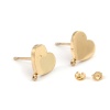 Bild von 304 Edelstahl Ohrring Ohrstecker 18K Echtgold plattiert Herz Message " Mit Öse " 10mm x 10mm, Drahtstärke: (20 gauge), 2 Stück