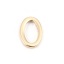 Picture of 304 Stainless Steel Charms 18K Real Gold Plated Oval Hollow 15mm x 10mm, 5 PCs