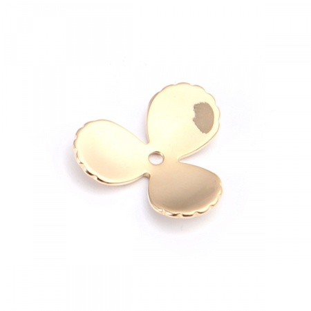 304 Acciaio Inossidabile Coppette Copriperla Fiore 18K Vero Oro Placcato (Adatto 16mm Perline) 17mm x 16mm, 2 Pz